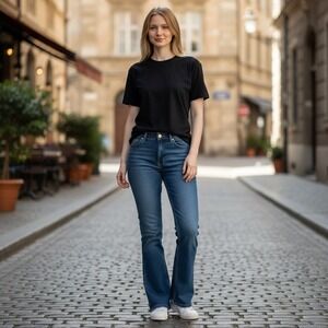 Vintage Baby Phat‎ Jeans Bootcut Stretch Blue Denim Size 7 Embroidered Cat - NEW